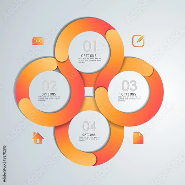 Fototapeta Abstract 3D Paper Infographics