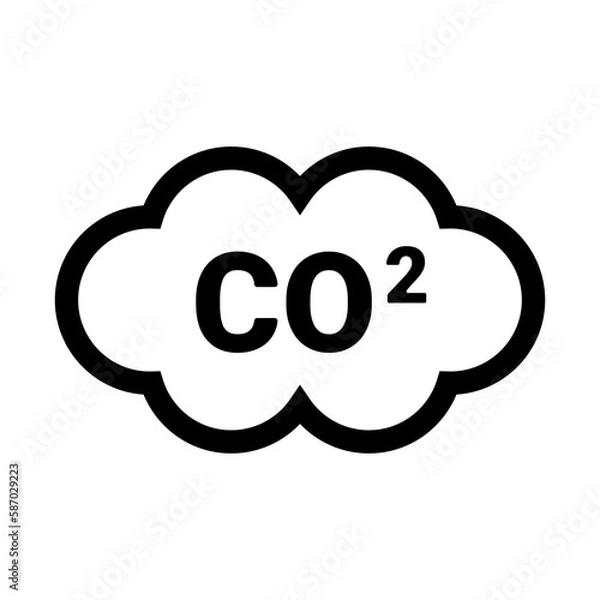 Fototapeta Carbon dioxide cloud icon. CO2. Vector.