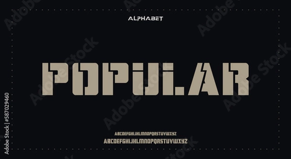 Fototapeta popular Abstract Fashion Best font alphabet. Minimal modern urban fonts for logo, brand, fashion, Heading etc. Typography typeface uppercase lowercase and number. vector illustration full Premium look
