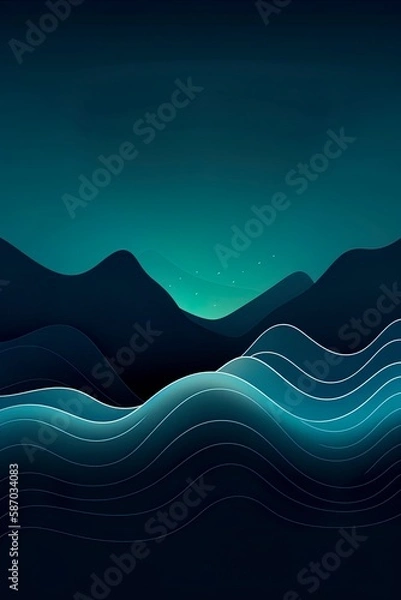 Obraz Abstract 2d background with waves. AI generative art.
