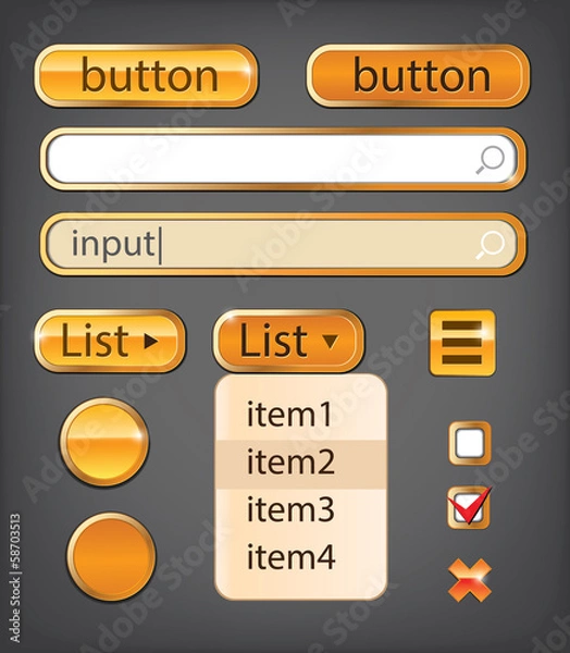 Obraz gold interface