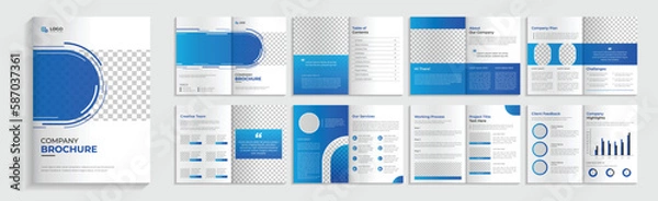 Obraz Brochure template layout design, Corporate business presentation guide, Annual report, 16 page minimalist flat geometric business booklet cover template, A4 size.