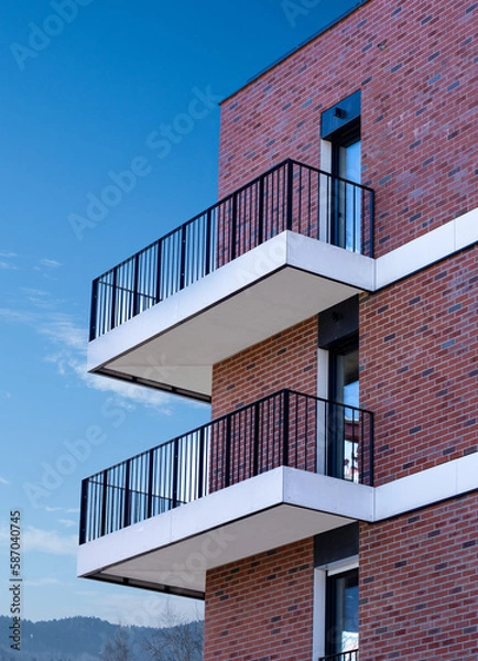 Obraz 
The last two floors of a modern block  with balconies
