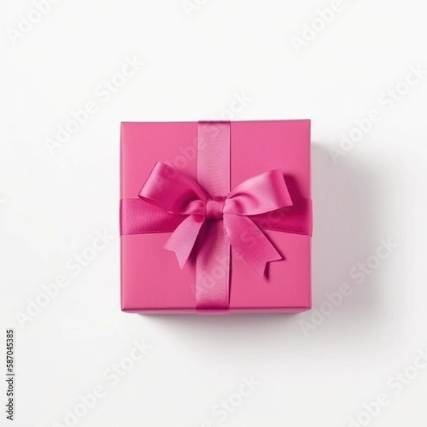 Fototapeta pink gift box isolated on white background