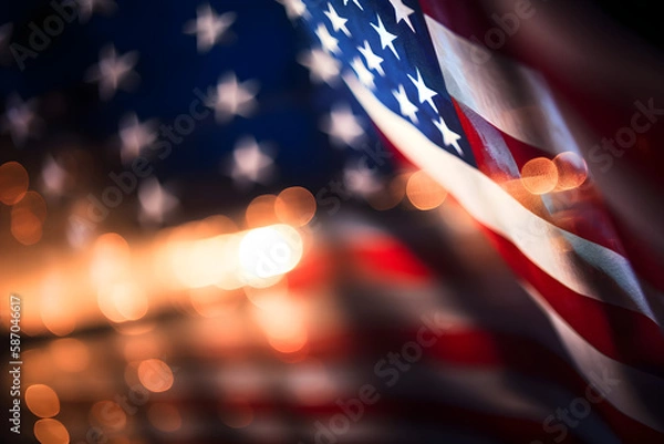 Fototapeta Graphic US-Elements for 4th of July, and many more, made with generative AI and reworked