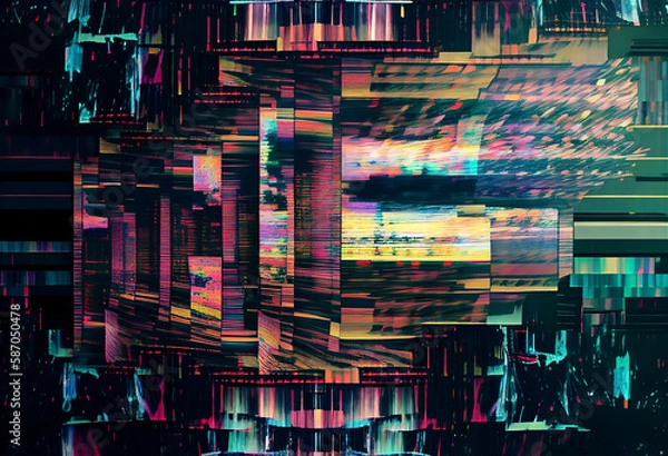 Fototapeta destructured digital background, generative ai