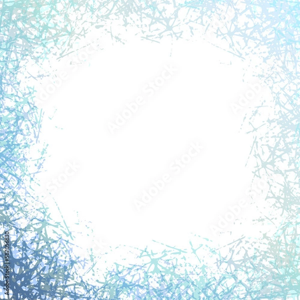 Fototapeta Modern frame in grunge design. Empty graphic border with frozen patterns effect. Jpeg