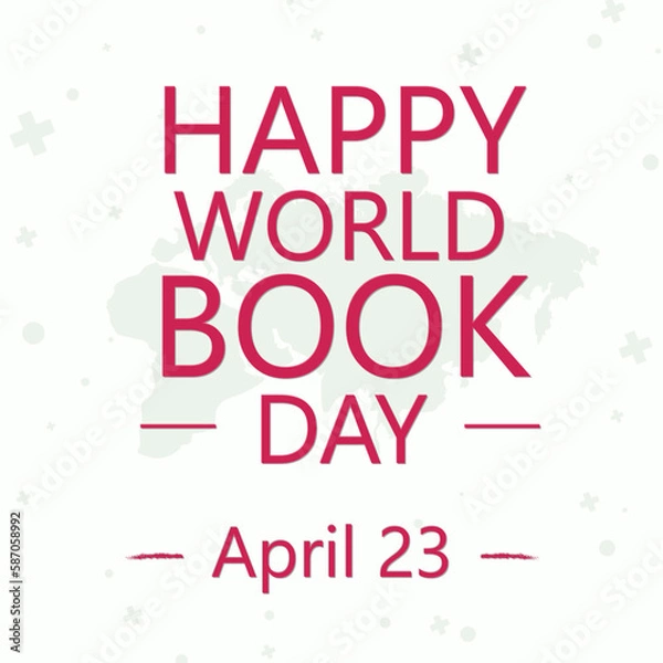 Fototapeta Happy World book day with Text effect