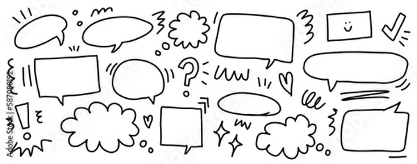 Obraz Hand drawn sketch elements speech bubble
