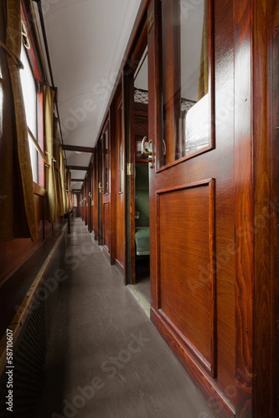 Fototapeta antique train interior