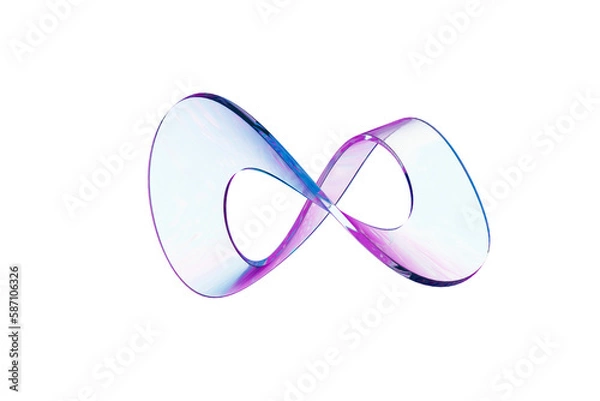 Obraz Abstract colored glass 3d rendered shape