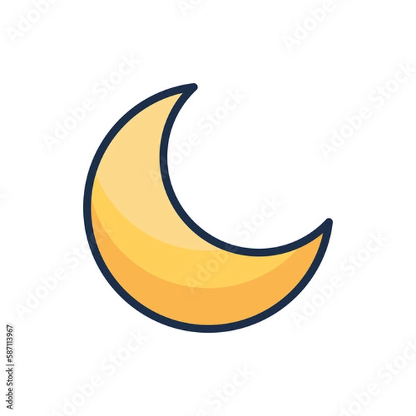 Fototapeta Moon icon. Suitable for Web Page, Mobile App, UI, UX and GUI design.