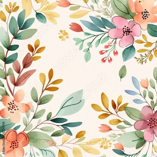 Fototapeta _little_floral_background generated ai