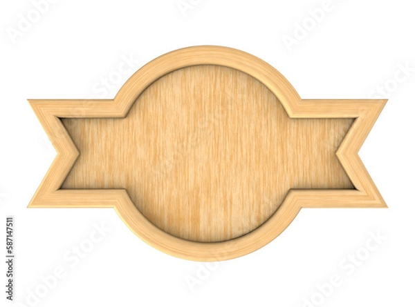 Obraz Round wooden banner with spikes