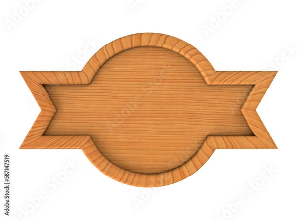 Obraz Round wooden banner with spikes