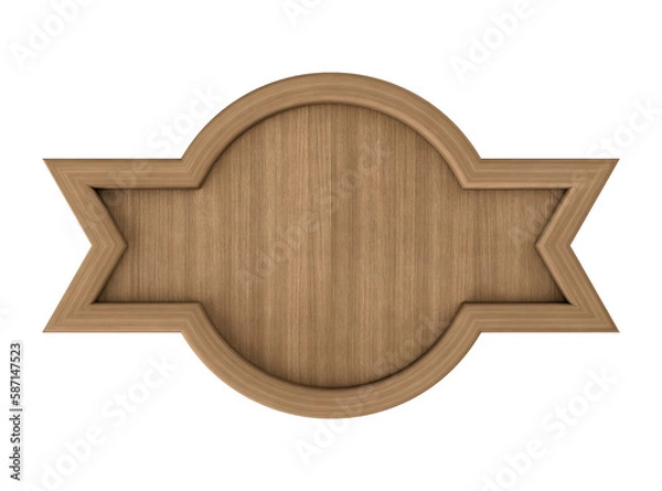 Obraz Round wooden banner with spikes