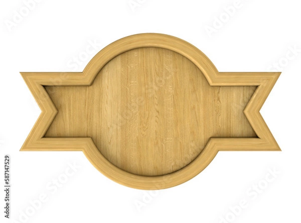 Obraz Round wooden banner with spikes
