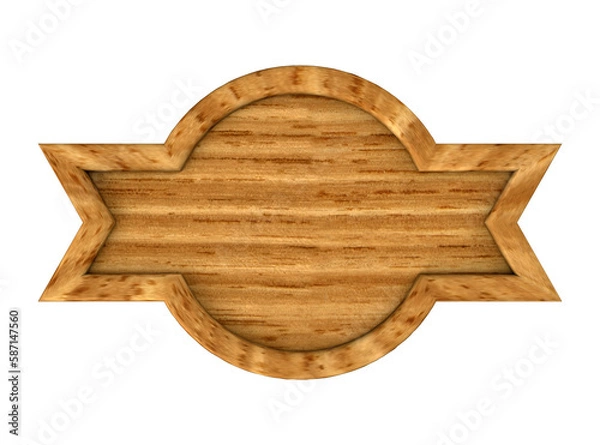 Obraz Round wooden banner with spikes