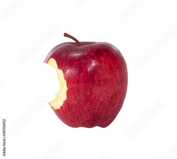 Fototapeta bitten apple isolated on transparent background.PNG file