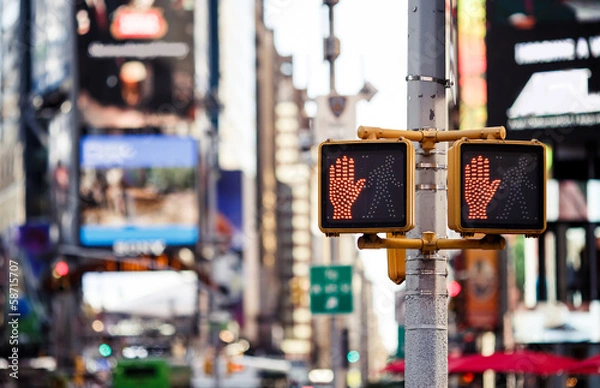 Obraz Don't walk New York traffic sign