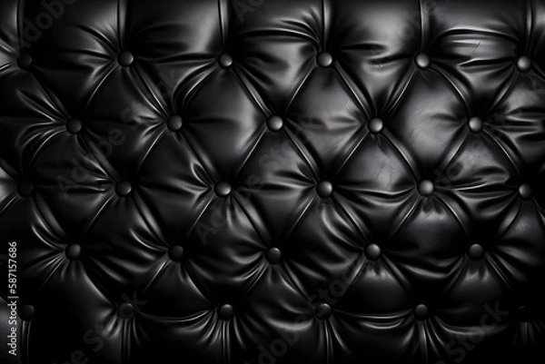 Fototapeta Elegance black leather pattern. 
Generative AI.