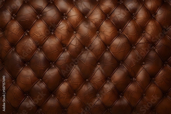 Fototapeta Elegance brown leather pattern. 
Generative AI.