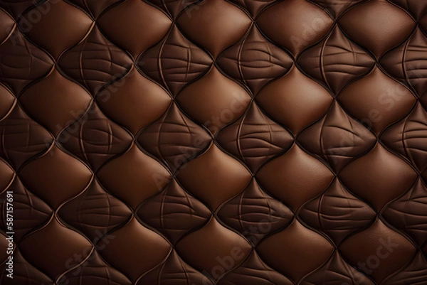 Fototapeta Elegance brown leather pattern. 
Generative AI.