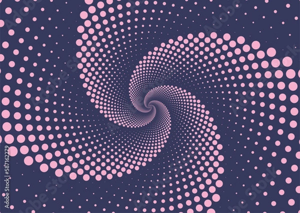 Fototapeta pink halftone swirl pattern background