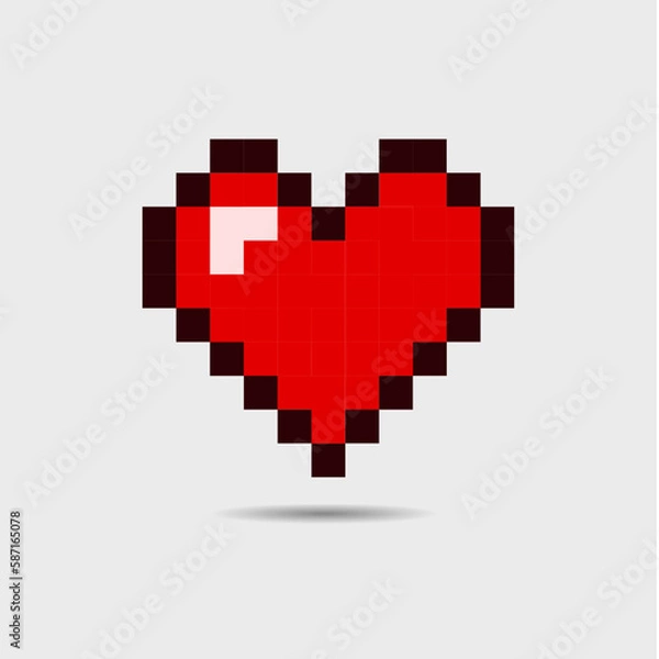 Fototapeta pixel heart pixel