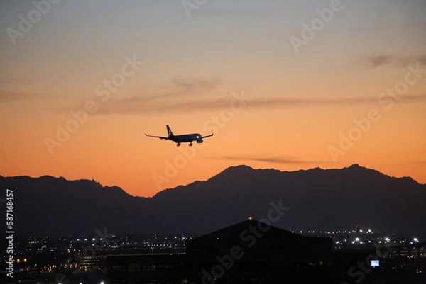 Obraz airplane in the sunset