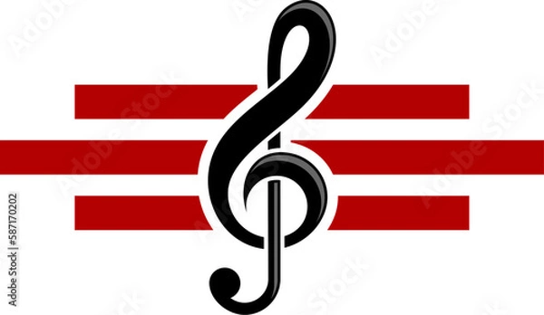 Fototapeta Tree red stripe with music tone