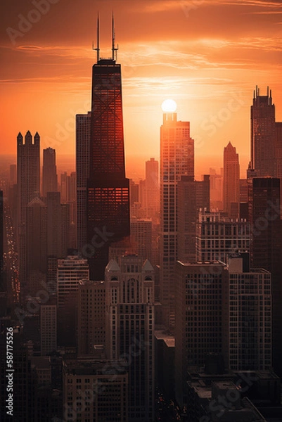 Fototapeta Aerial Cityscape