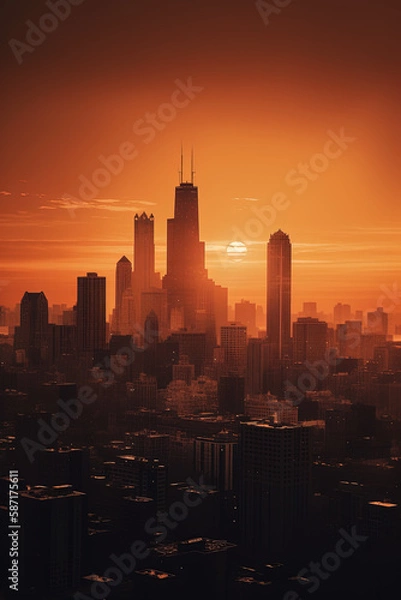 Fototapeta Aerial Cityscape