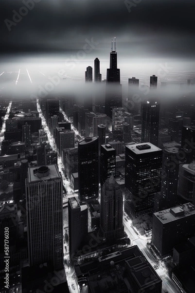 Fototapeta Aerial Cityscape