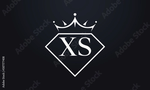 Fototapeta Diamond crown vector. Luxury queen logo for jewelry vector with letters	