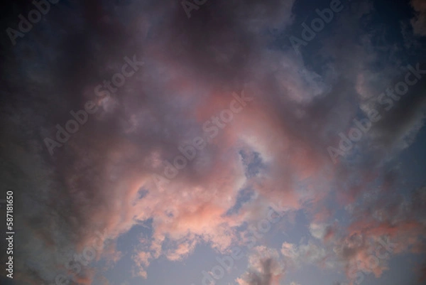 Fototapeta Photographic shot of the colors of the clouds at sunset