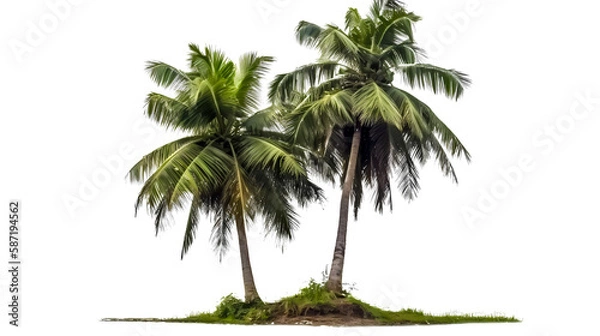Fototapeta coconut tree PNG. coconut tree isolated on blank background PNG
