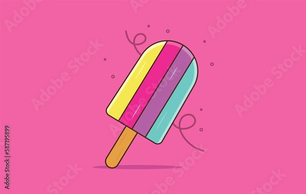 Fototapeta Ice Cream Icon. Ice Popsicles Isolated On Background. Vector Illustration