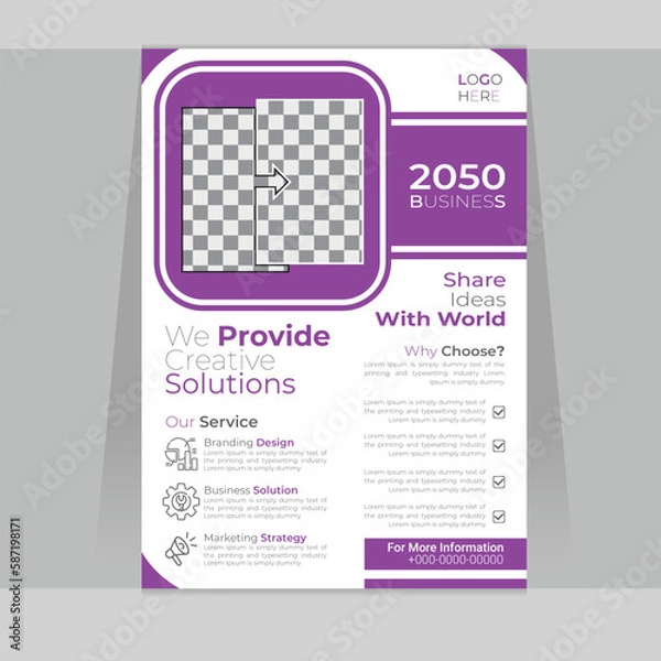Fototapeta Share ideas with the world we provide your business solutions flyer design
