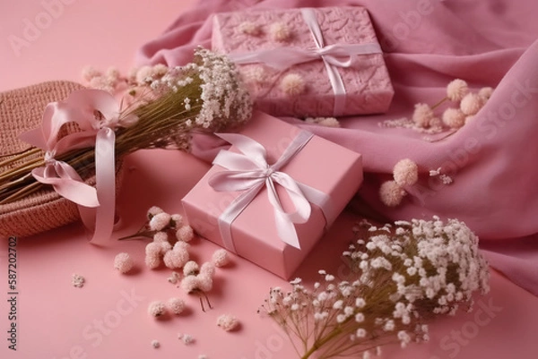 Fototapeta gift box with ribbon, Valentine 