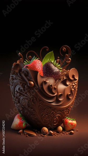 Fototapeta chocolate sweets hot melting, generative ai