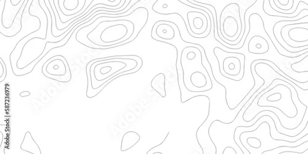 Fototapeta Black and white lines seamless Topographic map patterns, topography line map. Vintage outdoors style. The stylized height of the topographic map contour in lines and contours isolated on transparent.