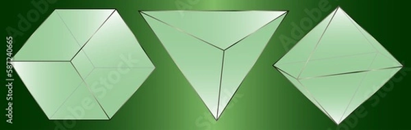 Fototapeta Three-dimensional geometric figure, school geometry.
Graphical educational presentation.
