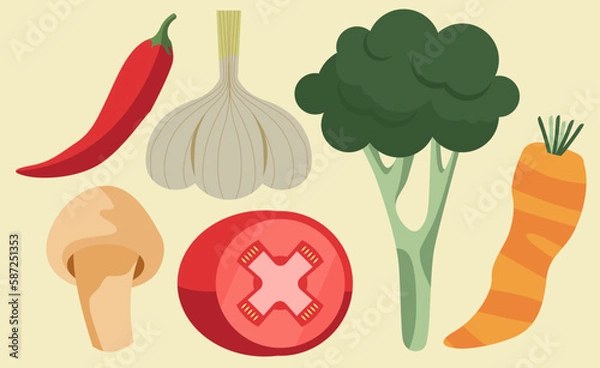 Fototapeta Set Collection Veggies 
