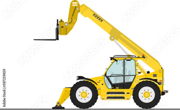 Obraz Non-rotating telehandler with outriggers. 