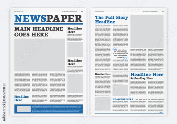 Fototapeta Graphical Layout Newspaper Template