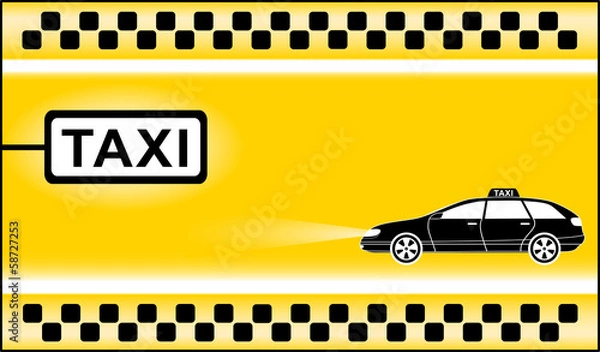 Obraz yellow modern taxi background with cab stop