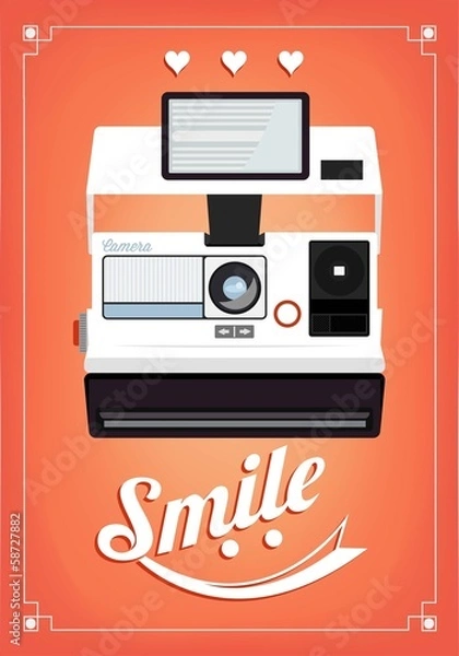 Obraz Vintage Old Camera Typographical Poster