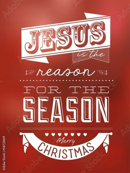 Obraz Vintage Christmas Typographical Background