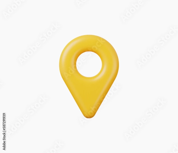 Fototapeta 3d Realistic Location map pin GPS pointer markers vector illustration